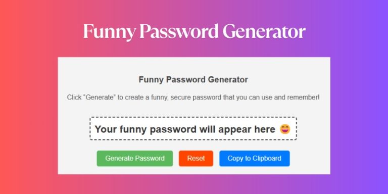 Funny Password Generator: Secure, Easy to Remember