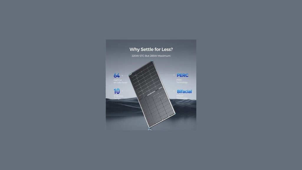 A high-efficiency 220w 12v monocrystalline solar panel installed on a modern roof.