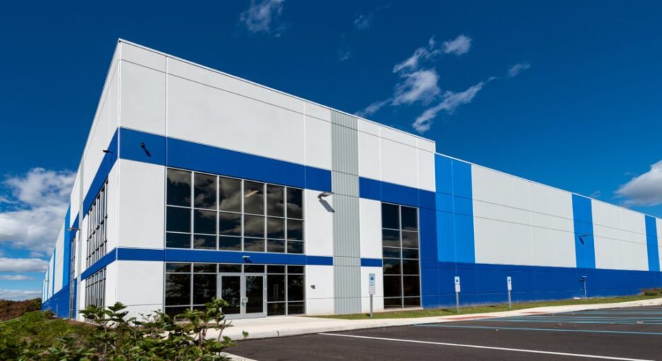 Modern wastewater treatment facility infrastructure representing effective procurement technology leadership in municipal operations.